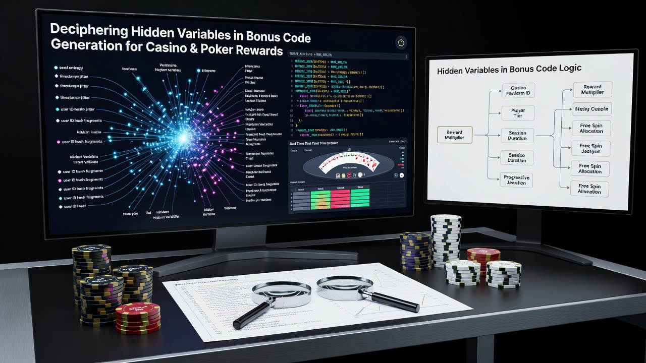 Analytics dashboard illustrating hidden factors affecting poker and casino bonus codes