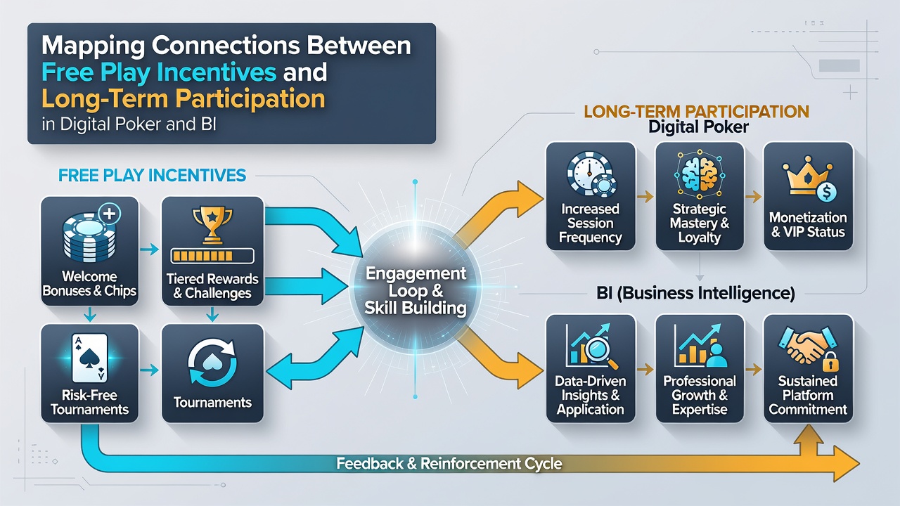 Analytics dashboard displaying long-term participation graphs for poker and bingo users segmented by incentive type